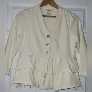 SUNDANCE‎ Cream White Lightweight Cardigan Top Blouse Size Small Cotton Knit